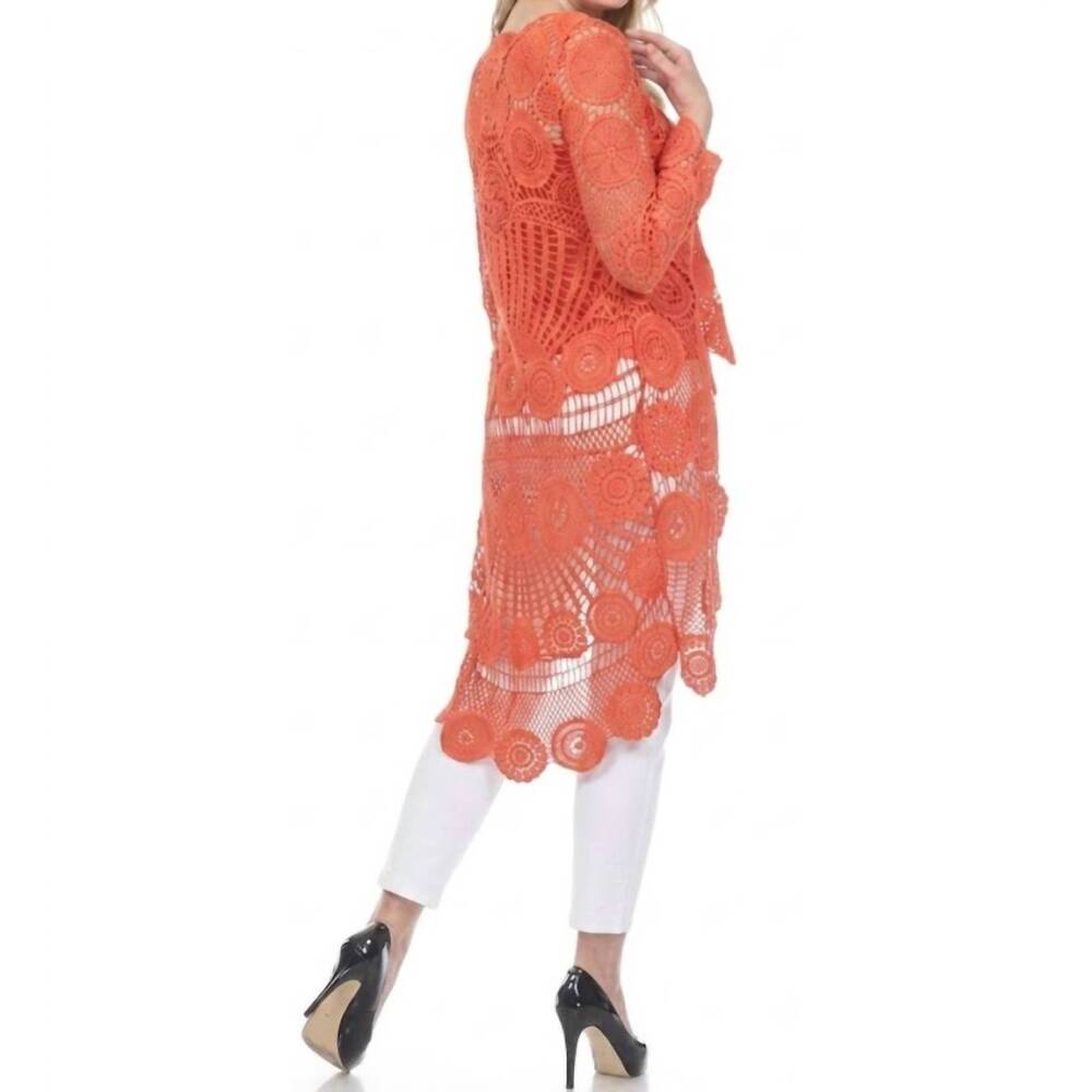 NEW AZI beth crochet hi-low tunic in coral